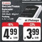 Black Label Premium Kopierpapier Angebote von Canon bei EDEKA Schweinfurt für 3,99 €