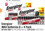 MAX Batterien Angebote von Energizer bei OBI Erlangen für 7,99 €