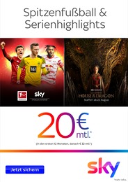 Sky Prospekt für Dortmund mit 1 Seite Sky Prospekt für Dortmund: "Spitzenfußball & Serienhighlights", 1 Seite, 01.08.2022 - 22.08.2022