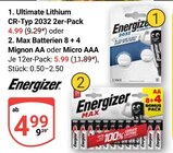Aktuelle Batterie Angebote bei GLOBUS in Mannheim Aktuelles Ultimate Lithium Angebot bei GLOBUS in Mannheim ab 4,99 €