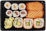 Lachs Nigiri & Maki oder Thunfisch Maki oder California Surimi Avocado Masago Angebote von Akashi bei E center Rastatt für 10,29 €