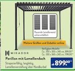 Pavillon mit Lamellendach Angebote von Mirador bei ALDI SÜD Lahr für 899,00 €