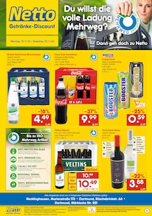 Coca Cola im Netto Marken-Discount Prospekt "DER ORT, AN DEM DU IMMER AUSGEZEICHNETE PREISE FINDEST." mit 2 Seiten (Gelsenkirchen)