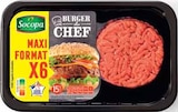 Burgers du chef nature 15% mg : préparation de viande bovine hachée (75%) et de fibres végétales - SOCOPA à 6,75 € dans le catalogue Intermarché