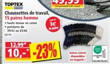 Chaussettes de travail, 15 paires homme - TOPTEX - Norma à Colmar Chaussettes de travail, 15 paires homme - TOPTEX en promo chez Norma Colmar à 10,00 €