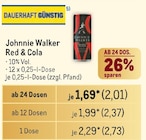 Red & Cola Angebote von Johnnie Walker bei Metro Aalen für 2,73 €