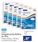 Collegeblock A4, 80 Blatt, 5er-Pack im ALDI SÜD Prospekt Collegeblock A4, 80 Blatt, 5er-Pack von Expertiz im aktuellen ALDI SÜD Prospekt für 8,95 €