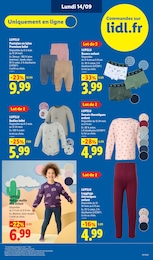 Prix et réduction Vêtements Enfant dans le prospectus Lidl en cours Offre Vêtements Enfant dans le catalogue Lidl du moment à la page 45