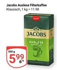 Auslese Filterkaffee im Angebot bei GLOBUS in Homburg Auslese Filterkaffee Angebote von Jacobs bei GLOBUS Homburg für 5,99 €