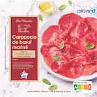 Carpaccio de boeuf et sa marinade à l'huile d'olive 5 % et au basilic - PICARD en promo chez Picard Carpaccio de boeuf et sa marinade à l'huile d'olive 5 % et au basilic - PICARD dans le catalogue Picard