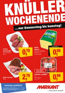 Markant Prospekt der aktuellen Woche, gültig von 19.05.2022 bis 21.05.2022 Aktueller Markant Prospekt "KNÜLLERWOCHENENDE" mit 2 Seiten