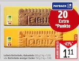 Butterkeks, Kakaokeks oder Butterkeks weniger Zucker Angebote von Leibniz bei Marktkauf Maintal für 1,11 €