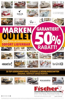 Polstermöbel Fischer Prospekt MARKEN OUTLET mit  Seite in Lauf (Pegnitz) und Umgebung