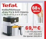 Heißluftfritteuse Easy Fry & Grill Classic im diska Prospekt Heißluftfritteuse Easy Fry & Grill Classic von Tefal im aktuellen diska Prospekt für 69,99 €