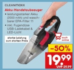 Akku-Handstaubsauger im Angebot bei Netto Marken-Discount in Bruchsal Akku-Handstaubsauger Angebote von CLEANmaxx bei Netto Marken-Discount Bruchsal für 19,99 €