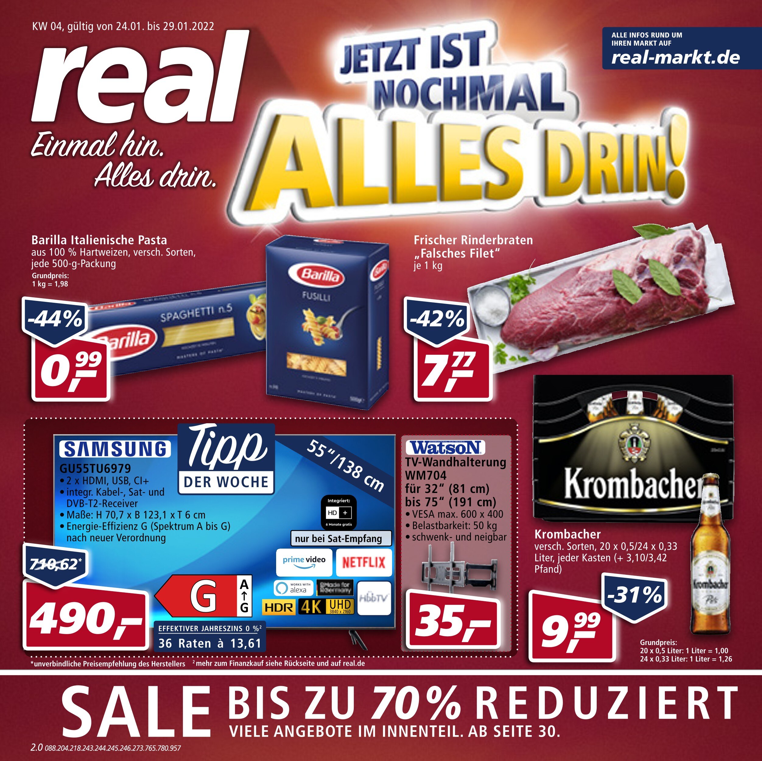 Real Prospekt für Ludwigsfelde mit 56 Seiten Real Prospekt für Ludwigsfelde: "Top Angebote", 56 Seiten, 24.01.2022 - 29.01.2022