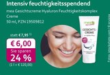 Gesichtscreme Hyaluron Feuchtigkeitskomplex Creme bei mea - meine apotheke im Prospekt "" für 5,95 €