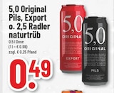 Pils, Export oder 2,5 Radler naturtrüb Angebote von 5,0 Original bei Trinkgut Wunstorf für 0,49 €