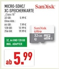 MICRO-SDHC/ XC-SPEICHERKARTE Angebote von SanDisk bei Marktkauf Mülheim für 5,99 €