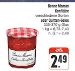 Konfitüre verschiedene Sorten oder Quitten-Gelee bei nah und gut im Weihenzell Prospekt für 2,49 €