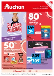 Prospectus Auchan Hypermarché  à Burlats, "25 Jours Auchan, des promos à vous faire tourner la tête !", 56 pages de promos valables du 23/11/2022 au 29/11/2022