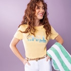 T-shirt manches courtes coton jaune femme en promo chez La Halle T-shirt manches courtes coton jaune femme dans le catalogue La Halle