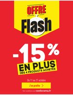 Catalogue Conforama "-15% de remise supplémentaire dès 4 produits achetés", 1 pages, à Boulogne-Billancourt, 11/10/2019 - 21/10/2019 Prospectus Conforama "-15% de remise supplémentaire dès 4 produits achetés", 1 pages, à Boulogne-Billancourt, 11/10/2019 - 21/10/2019