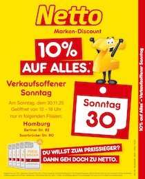 Netto Marken-Discount Prospekt für Homburg: "10% auf ALLES", 2 Seiten, 30.11.2025 - 30.11.2025