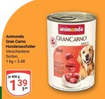 Gran Carno Hundenassfutter Angebote von Animonda bei GLOBUS Gera für 1,39 €