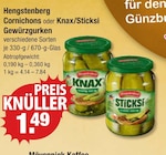 Cornichons oder Knax/Sticksi Gewürzgurken von Hengstenberg im aktuellen V-Markt Prospekt für 1,49 €