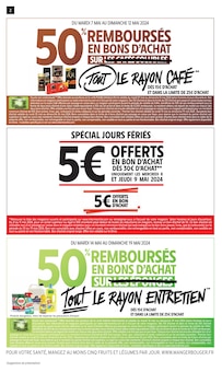 Prospectus Intermarché de la semaine "50% REMBOURSÉS EN BONS D'ACHAT SUR TOUT LE RAYON CAFÉ" avec 2 pages, valide du 07/05/2024 au 20/05/2024 pour Lyon et alentours