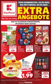 Kaufland Supermarkt Prospekt der aktuellen Woche mit 8 Seiten, gültig von 24.09.2026 bis 30.09.2026, in Crivitz und Umgebung Aktueller Kaufland Supermarkt Prospekt in Crivitz und Umgebung, "EXTRA-ANGEBOTE" mit 8 Seiten, 24.09.2026 - 30.09.2026