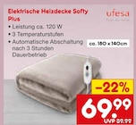 Aktuelles Elektrische Heizdecke Softy Plus Angebot bei Netto Marken-Discount in Köln ab 69,99 €