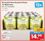 feine Auslese Erbsen mit Möhrchen von Bonduelle für 14,99 € bei Netto Marken-Discount im Angebot feine Auslese Erbsen mit Möhrchen von Bonduelle im aktuellen Netto Marken-Discount Prospekt