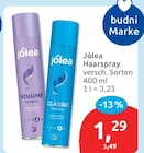 Hairspray von Jólea für 1,29 € bei budni im Angebot Hairspray von Jólea im aktuellen budni Prospekt