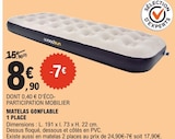 Matelas gonflable 1 place - woodsun en promo chez E.Leclerc Cagnes-sur-Mer à 8,90 €