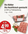 Bio Hackfleisch gemischt im V-Markt Prospekt Bio Hackfleisch gemischt von Bio Bühler im aktuellen V-Markt Prospekt für 4,99 €