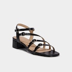 Sandales multibrides à talons 5 cm noir femme en promo chez La Halle Rezé à 25,19 €