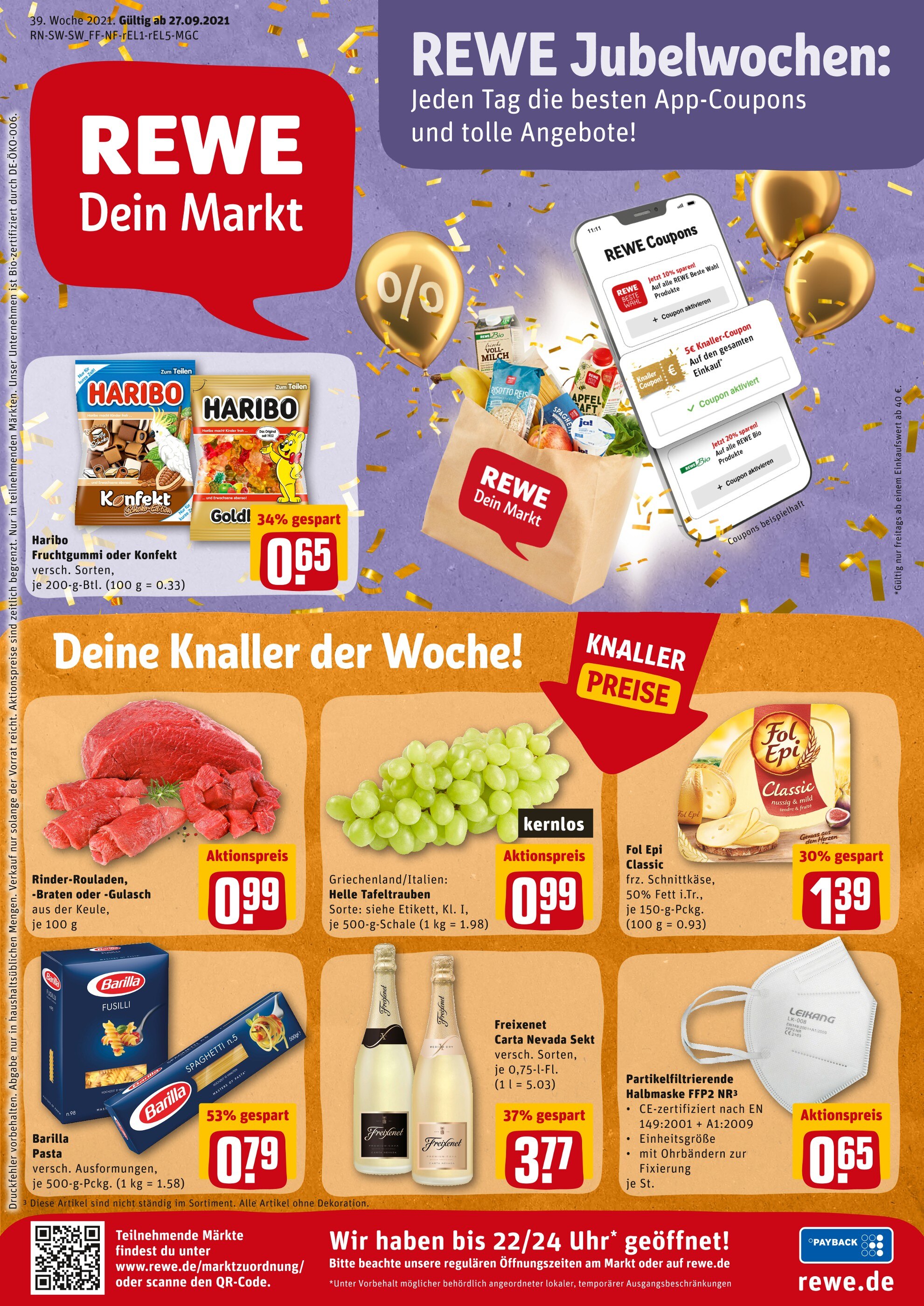 REWE Prospekt für Holzgerlingen mit 29 Seiten REWE Prospekt für Holzgerlingen: "Angebote im Markt", 29 Seiten, 27.09.2021 - 02.10.2021