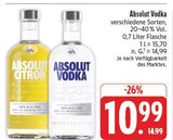 Vodka im Angebot bei EDEKA in Hof Vodka Angebote von Absolut bei EDEKA Hof für 10,99 €