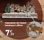 Calendrier de l'avent lumineux L.30cm en promo chez Maxi Bazar Nice à 7,99 €