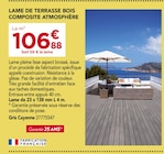 Gedimat Lanester - Promo Lame de terrasse bois composite atmosphère Promo Lame de terrasse bois composite atmosphère à 106,88 € dans le catalogue Gedimat à Lanester