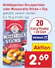 Knuspertaler oder Mozzarella Sticks + Dip von Rotkäppchen im aktuellen Netto Marken-Discount Prospekt