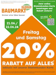 Prospectus Globus-Baumarkt à Friesenheim: "Globus Baumartk Immer eine Idee besser", 4} pages, 17/06/2024 - 22/06/2024