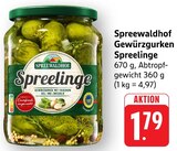 EDEKA - Gewürzgurken Spreelinge Angebot im Prospekt Gewürzgurken Spreelinge bei EDEKA im Prospekt "" für 1,79 €