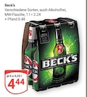 Aktuelle Becks Angebote bei GLOBUS in Bochum Aktuelles Verschiedene Sorten, auch Alkoholfrei Angebot bei GLOBUS in Bochum ab 4,44 €