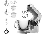 Waage im MediaMarkt Saturn Prospekt Titanium Chef Baker KVC85.004SI mit integrierter Waage, 2 Edelstahl-Rührschüsseln, viel Zubehör, Küchenmaschine Silber (Rührschüsselkapazität: 5 l, 1200 Watt) von KENWOOD im aktuellen MediaMarkt Saturn Prospekt für 379,99 €