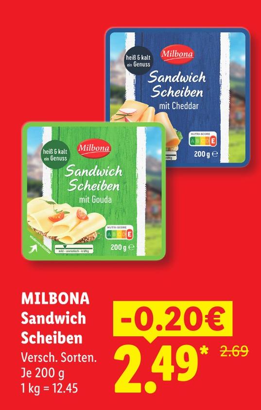 Sandwich Scheiben mit Gouda