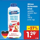 Buttermilch Drink im Angebot bei Netto Marken-Discount in Bad Oeynhausen Buttermilch Drink Angebote von Milram bei Netto Marken-Discount Bad Oeynhausen für 1,29 €