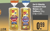Sandwich-Toast Weizen im Angebot bei Marktkauf in Freiburg Sandwich-Toast Weizen Angebote von Gut & Günstig bei Marktkauf Freiburg für 0,99 €